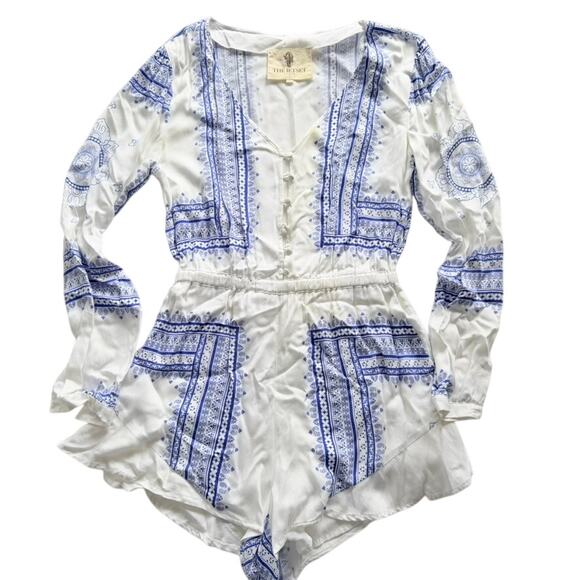 The Jetset Diaries Settle Down Romper One Piece Size Small Viscose Beach Cruise - Picture 2 of 8
